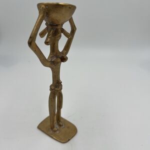 Ashanti Brass Gold Weight or Folk Art Figure Fertility, MCM, Basket, West Africa